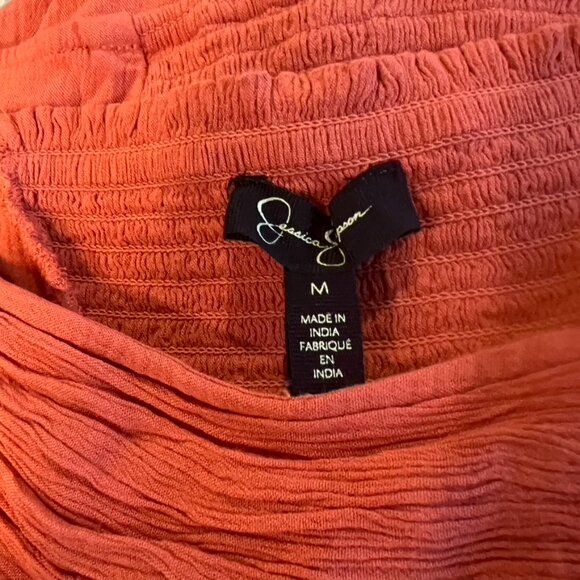 Jessica Simpson Ruched Crop Top – Puff Sleeve Peasant Style, Size M, NWT - Picture 4 of 4